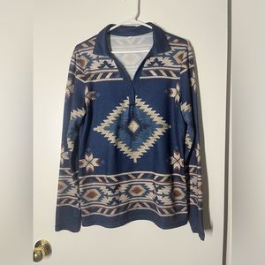 Moving Sale! Beautiful Native Print Blouse - Long Sleeve